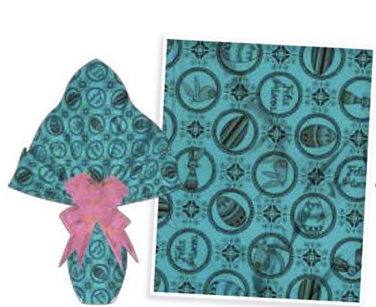 25 Sacos Express P/OVO DE PÁSCOA DELUXE  TURQUESA Ovo Páscoa 150g a 250g - 30X30 cm  Luckyfest