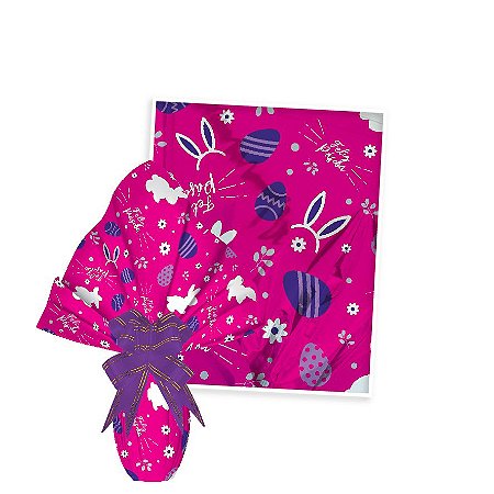 25 Sacos Express  PÁSCOA  GARDEN PINK  Ovo Páscoa 150g a 250g - 30X30 cm  Luckyfest