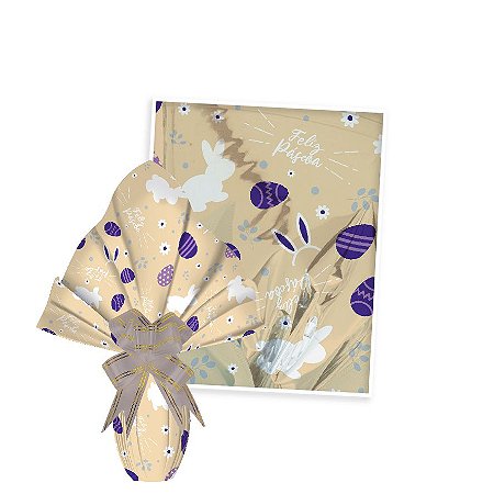 25 Sacos Express  PÁSCOA  GARDEN MARFIM Ovo Páscoa 150g a 250g - 30X30 cm  Luckyfest