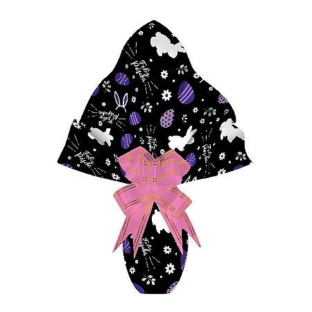 25 Sacos Express  PÁSCOA  GARDEN PRETO Ovo Páscoa 150g a 250g - 30X30 cm  Luckyfest