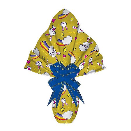 25 Sacos Express  PÁSCOA  COELHO OURO  ARCO IRIS Ovo Páscoa 250g a 350g - 35X35 cm  Luckyfest
