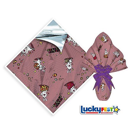 25 Sacos Express VIVA PÁSCOA  ROSE GOLD  PARA Ovo Páscoa 150g a 250g - 30X30 cm  Luckyfest