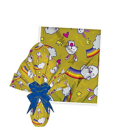 25 Sacos Express  PÁSCOA  COELHO OURO  ARCO IRIS Ovo Páscoa 100g a 150g - 24X24 cm  Luckyfest
