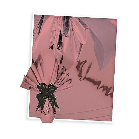 25 Sacos Para Embalar Ovo Páscoa  Express ROSE GOLD 250 a 350 g - 35X35 cm  Luckyfest