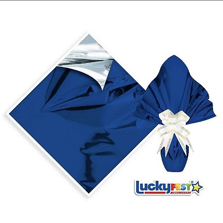 25 Sacos Express AZUL Para Embalar Ovo Páscoa 100g a 150g - 24X24 cm  Luckyfest