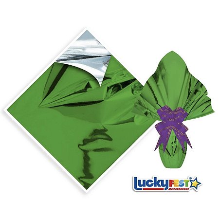 25 Sacos Express VERDE Para Embalar Ovo Páscoa 100g a 150g - 24X24 cm  Luckyfest