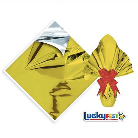 25 Sacos Express OURO Para Embalar Ovo Páscoa 100g a 150g - 24X24 cm  Luckyfest