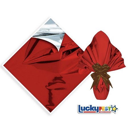 25 Sacos Express VERMELHO Para Embalar Ovo Páscoa 100g a 150g - 24X24 cm  Luckyfest