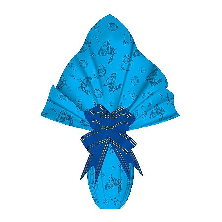 25 FOLHAS P/ OVO DE PÁSCOA METALIZADA 69X89 BLUE VINTAGE  Luckyfest