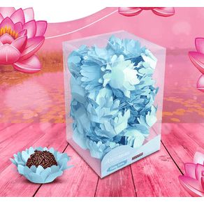 40 FORMINHAS FLOR DE LÓTUS AZUL CANDY (PLAC)
