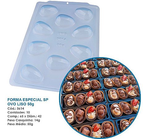 Forma Bwb Sp Ovo Liso 50 G Silicone 3 Partes  Profissional Cod-3614  (Sp Especial)