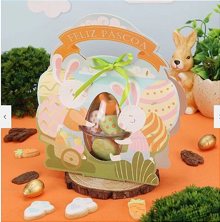 10 Lembrancinha Cinta com Blister para 1 Mini Ovo Páscoa  250g 3995  ( PASCOA JANGO 2024 )