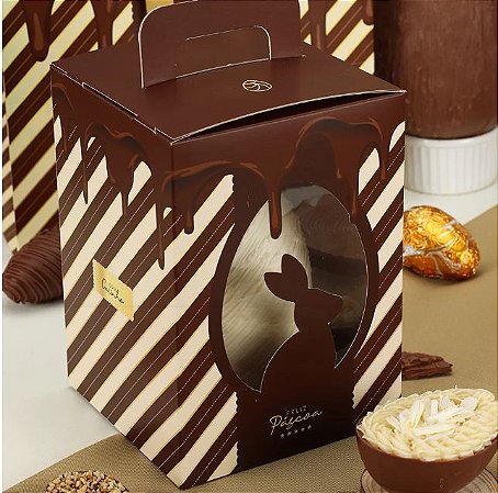 10 Caixa para Ovo em Pé com Visor Pascoa Chocolate 3790 ( PASCOA JANGO 2024 )