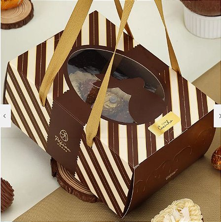 10 Caixa Premium com Alça 250g 350g Chocolate 3780 ( PASCOA JANGO 2024 )