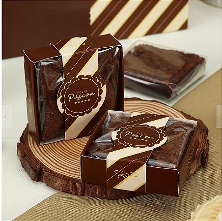 25 Embalagem Caixa para Brownie Pascoa Chocolate 3810 ( PASCOA JANGO 2024 )