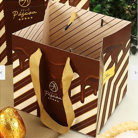10 Sacola P/ Ovo De  Páscoa Pequena CHOCOLATE 3742 ( PASCOA JANGO 2024 )