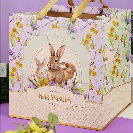 10 Sacola P/ Ovo De  Páscoa GRANDE FLORESCER 3698 ( PASCOA JANGO 2024 ) J3698