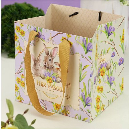 10 Sacola P/ Ovo De  Páscoa Pequena FLORESCER 3741  ( PASCOA JANGO 2024 )