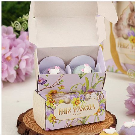 10 Caixas de Páscoa P/ 2 Doces  FLORESCER 3716 ( PASCOA JANGO 2024 )