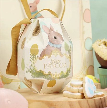 10 Caixass Embalagem Ovo de Páscoa 100/150 g com Alça Ovinho Kinder ACONCHEGO ( PASCOA JANGO 2024 ) 3735