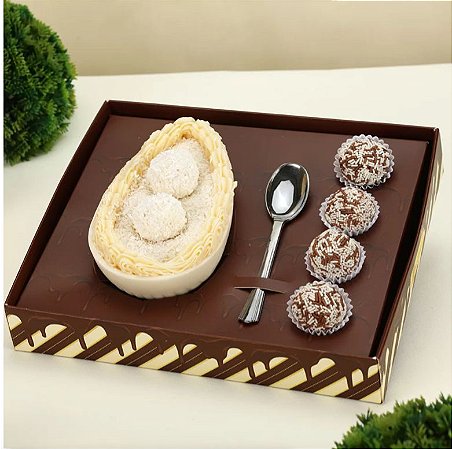 10 Caixas P/ Ovo de Páscoa De Colher Ajustável 150-250grr + 4 Doces CHOCOLATE 3939 ( PASCOA JANGO 2024 )