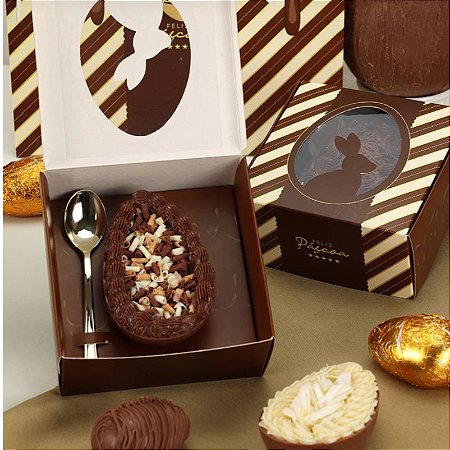 10 Caixas P/ Ovo De Colher 100/150gr de Páscoa 3752 CHOCOLATE  ( PASCOA JANGO 2024 )
