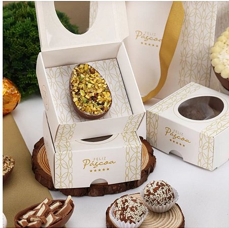 10 Caixas 1 ovo de Páscoa 50g Com Visor PAZ  3724 ( PASCOA JANGO 2024 )