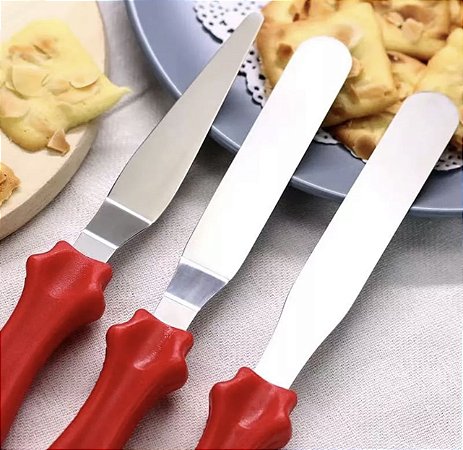 ￼Kit 3 Espátulas para confeitar inox  (Prime Chef)