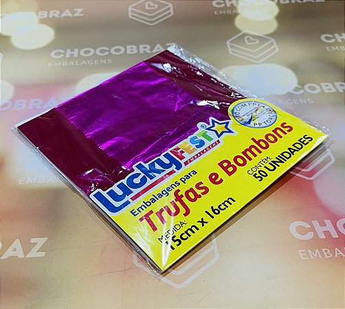50 Embalagem Para Trufa Pink 15X16 Cm  Luckyfest