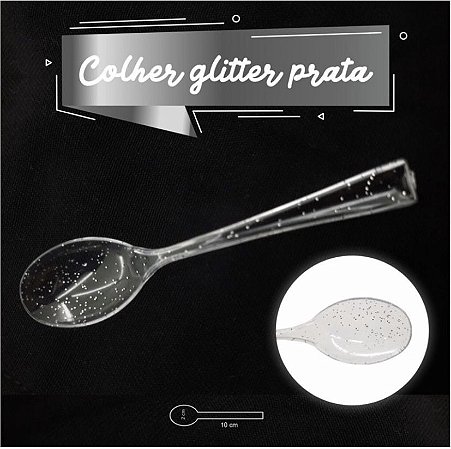 10 Mini Colher Ovo De Páscoa 10 Cm Prata (Silverplastic)