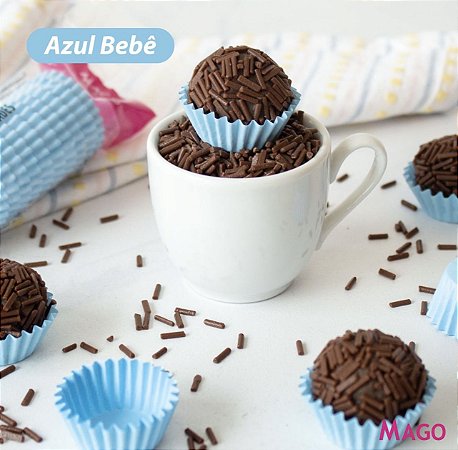 100 Forminha de Papel N° 5 Azul bebê Mago