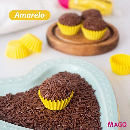 100 Forminha de Papel N° 5 Amarelo Mago