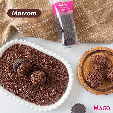 100 Forminha de Papel N° 5 Marrom Mago