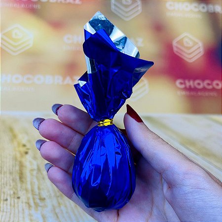 100 FOLHA METALIZADA  PARA MINI OVO DE PÁSCOA 20 A 50G AZUL