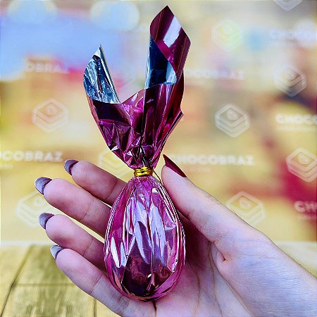 100 FOLHA METALIZADA  PARA MINI OVO DE PÁSCOA 20 A 50G  ROSE GOLD