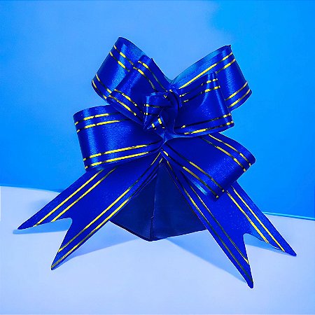100 LAÇOS FACIL P/ PRESENTE AZUL  47 CM 30MM  (Ex)