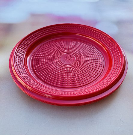 10 Pratinhos Para Bolo  15 Cm - Redondo Biodegradável - Vermelho  (Triktrik)