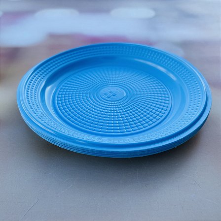 10 Pratinhos Para Bolo  15 Cm - Redondo Biodegradável - Azul Claro   (Triktrik)