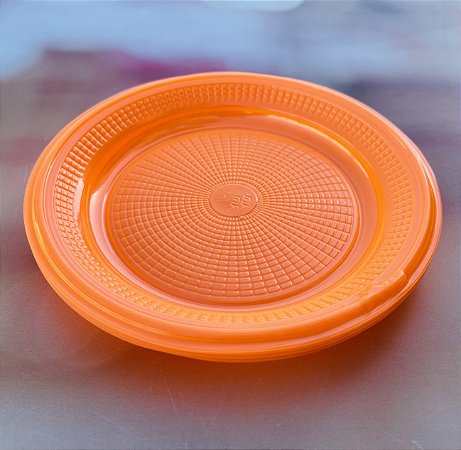 10 Pratinhos Para Bolo  15 Cm - Redondo Biodegradável - laranja  Neon  (Triktrik)