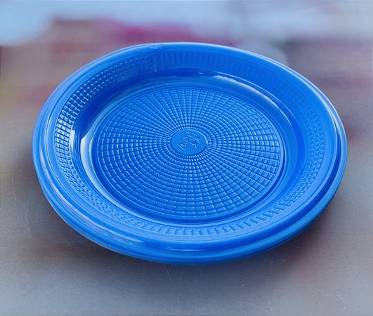 10 Pratinhos Para Bolo  15 Cm - Redondo Biodegradável - Azul Neon  (Triktrik)