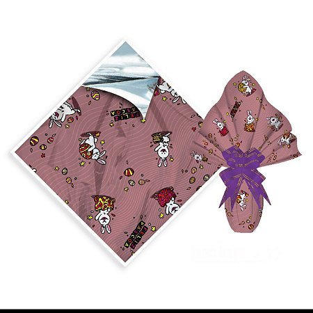 25 FOLHAS P/ OVO DE PÁSCOA METALIZADA 69X89  VIVA PÁSCOA ROSE GOLD  Luckyfest