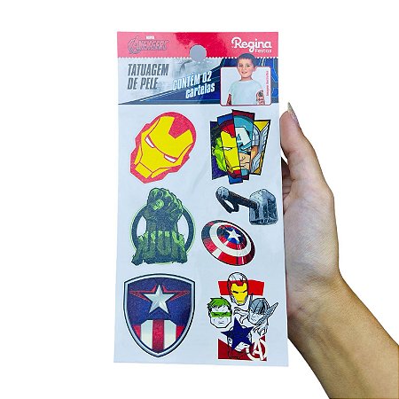 12 TATUAGEM DE PELE MARVEL AVENGERS ANIMATED Regina