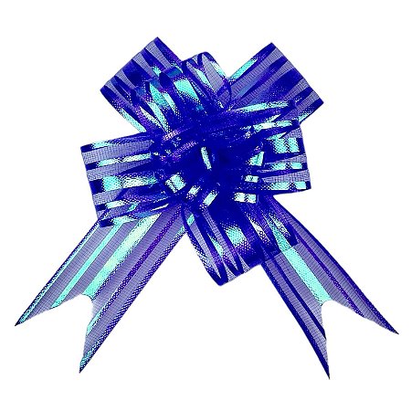 100 LAÇOS FACIL P/ PRESENTE ORGANZA HOLOGRÁFICO ROXO GRANDE 3 CM x 47 CM (Ex)