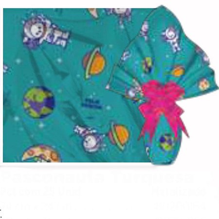 25 Sacos Para Embalar Ovo Páscoa  Express PASCONAUTA TURQUESA 150g a 250g - 30x30 cm  Luckyfest