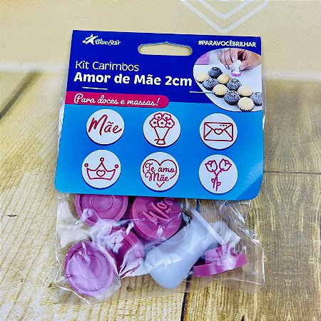 Kit Carimbos Amor de Mãe 2 cm (Blue Star)