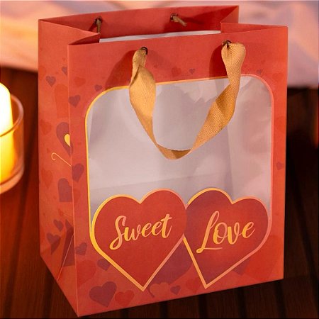 5 SACOLA DE PRESENTE 26X22X14 -SWEET LOVE - 4940