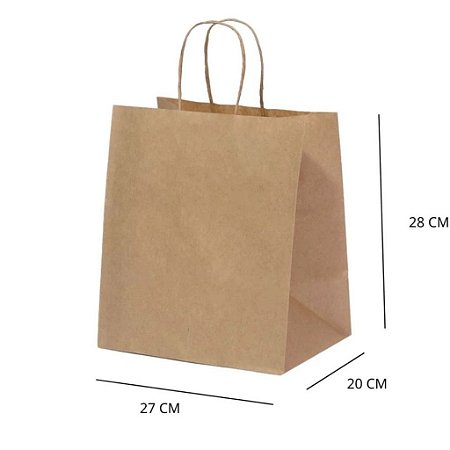 10 SACOLA KRAFT  27 X 20 X 28 - (LC)   REF:6291