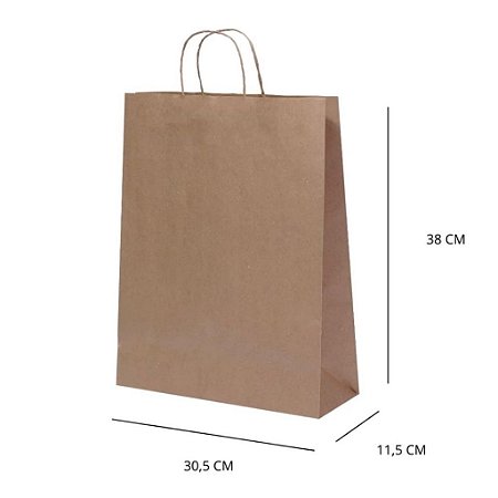 10 SACOLA KRAFT 30,5 X 11,5 X 38  (LC)  - REF:0084