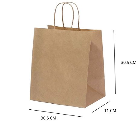 10 SACOLA KRAFT  30,5 X 11,5 X 30,5   (LC)  - REF:0077