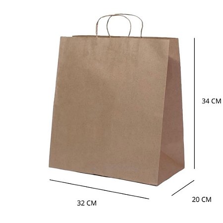 10 SACOLA KRAFT  32 X 20 X 34  (LC)  - REF:5430